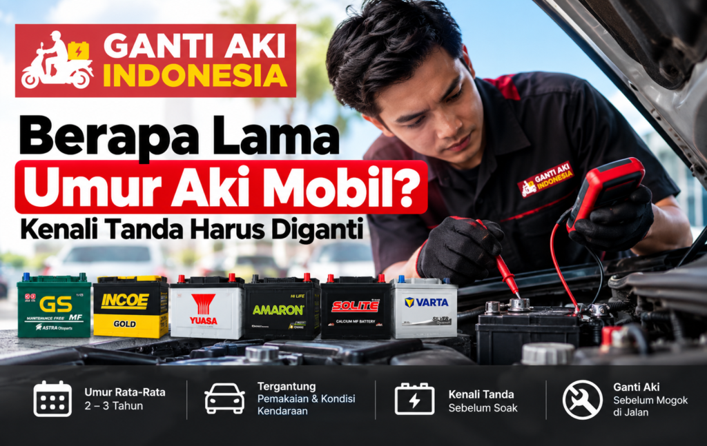 Berapa lama umur aki mobil dan tanda aki harus diganti