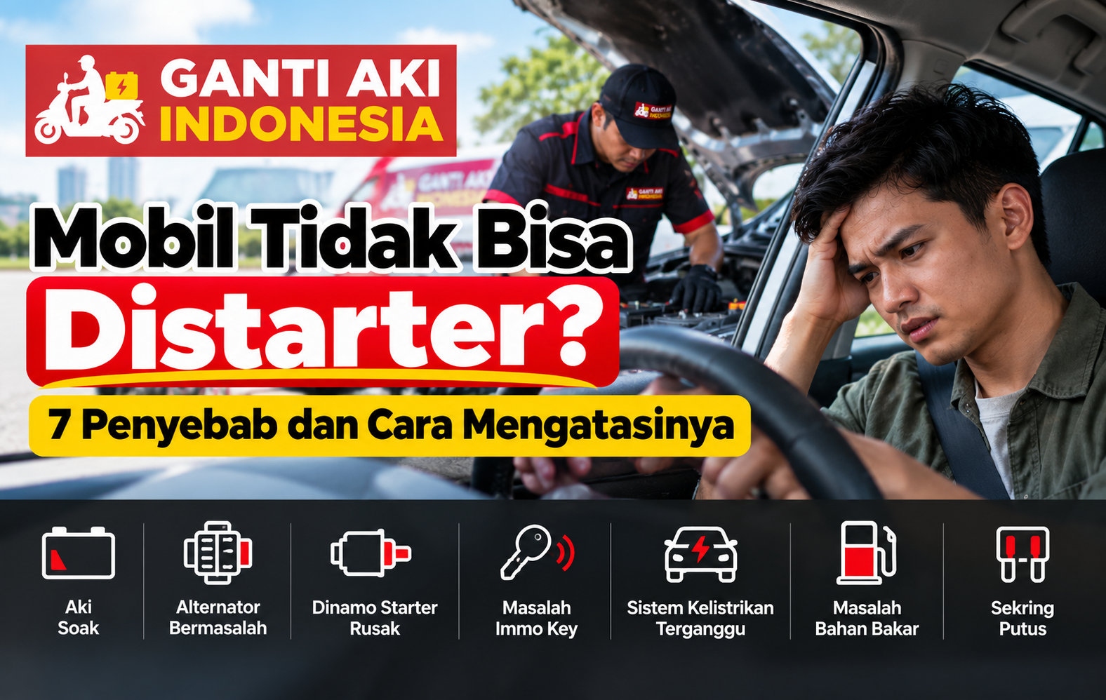 Mobil tidak bisa distarter dan 7 penyebab serta cara mengatasinya